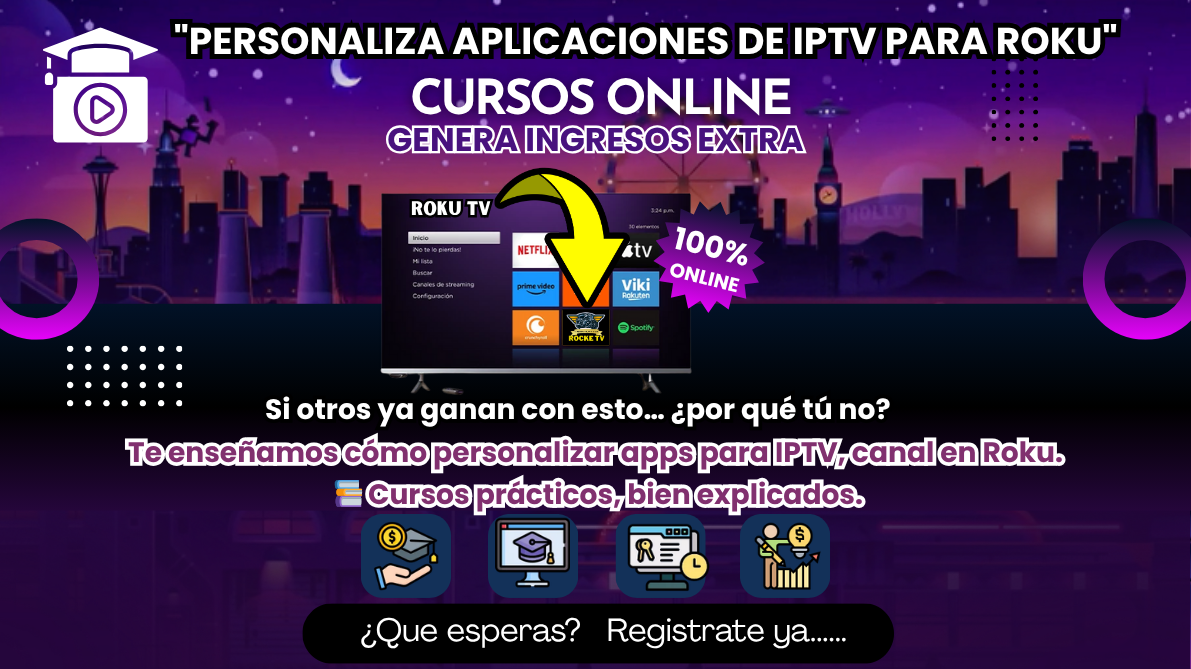 Imagen 1 de CURSO CREA TU PROPIA APP DE IPTV PARA ROKU